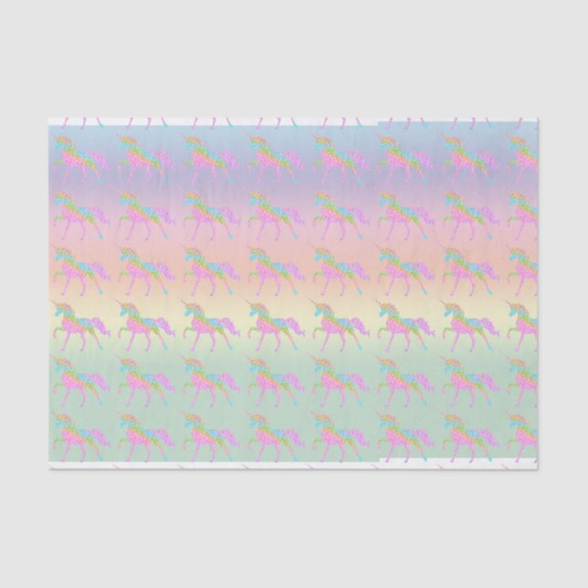 Pastel Rainbow Unicorn Tissue Paper (Front)