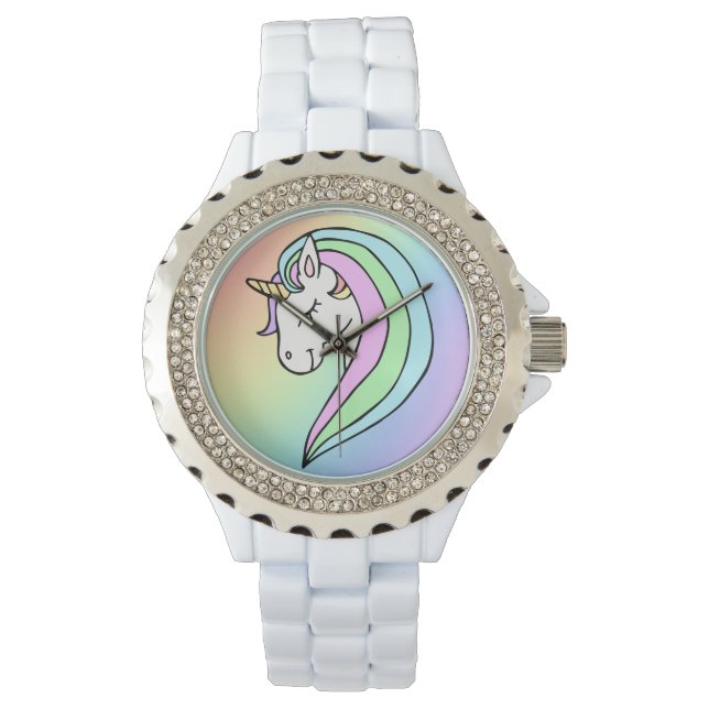 Pastel Rainbow Unicorn Watch (Front)