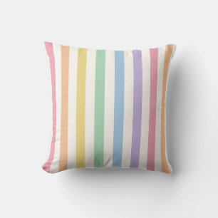 Pastel Rainbow Vertical Stripe Cushion