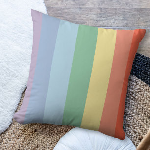 Pastel Rainbow Vertical Stripes Cushion