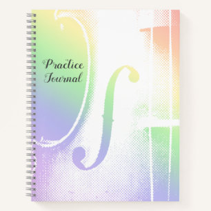 Pastel Rainbow Violin Lesson Practice Journal
