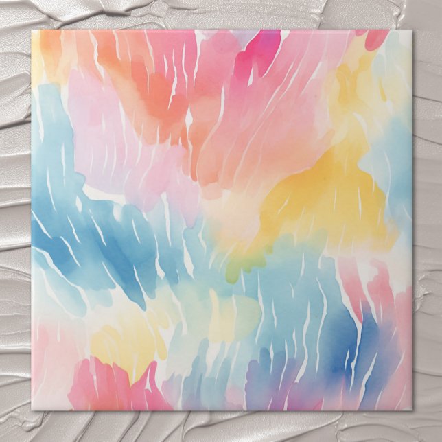 Pastel Rainbow Watercolor Abstract Tile (Creator Uploaded)