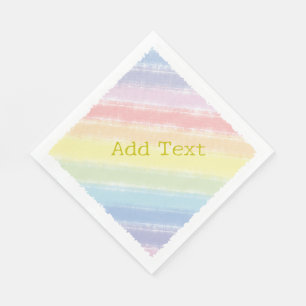 Pastel Rainbow Watercolor Custom Text Baby Shower Napkin