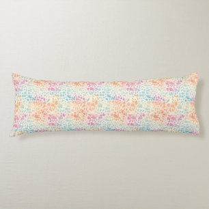 Pastel Rainbow Watercolor Leopard Print Body Cushion