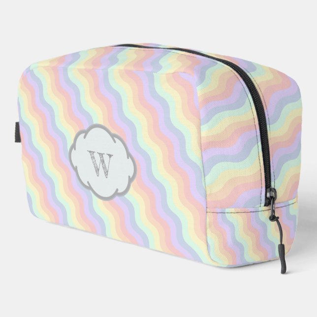 Pastel Rainbow Waves Dopp Kit (Right Corner)