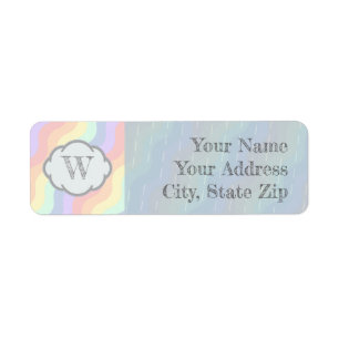 Pastel Rainbow Waves Return Address Label