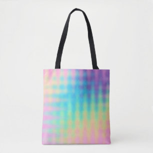 Pastel Rainbow Wavy Design Tote Bag