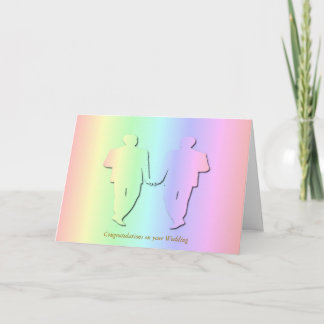 Pastel Rainbow Wedding Card for Gay Men