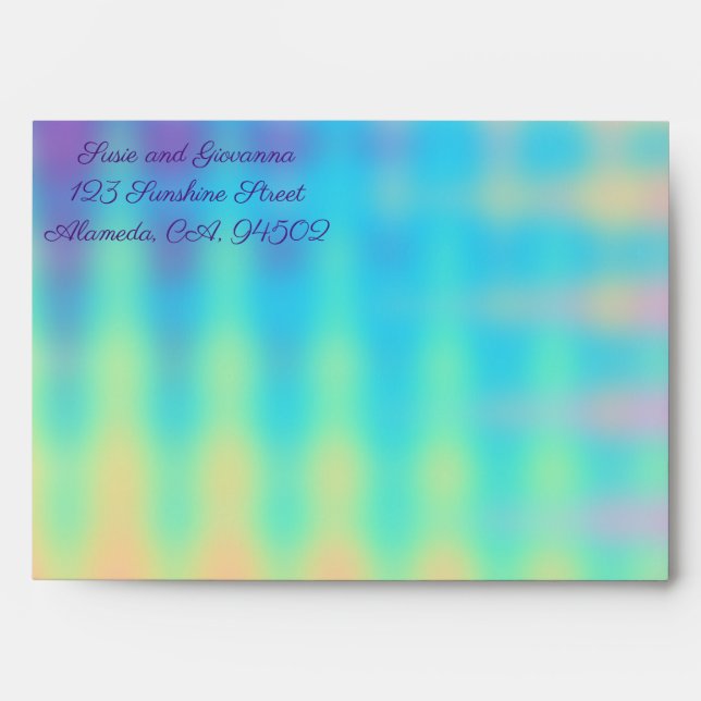 Pastel Rainbow Wedding Envelope (Front)