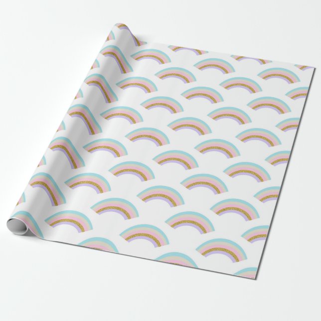 Pastel Rainbow Wrapping Paper (Unrolled)