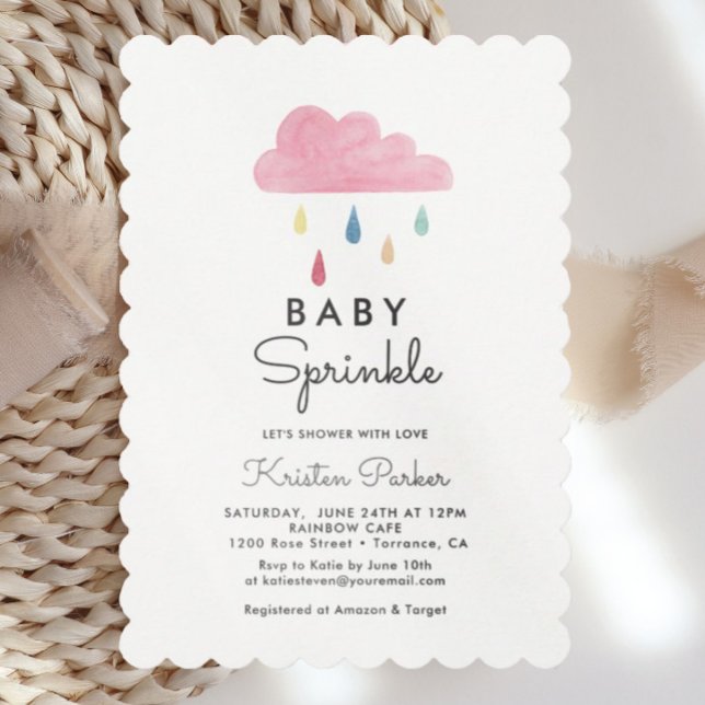 Pastel Raindrops Baby Sprinkle Baby Shower Invitation (Creator Uploaded)