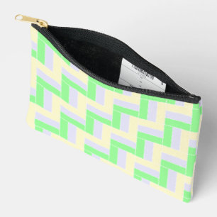 Pastel Rectangles Pattern White Dashed Lines Accessory Pouch
