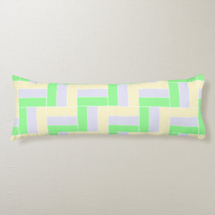 Pastel Rectangles Pattern White Dashed Lines Body Cushion