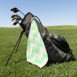 Pastel Rectangles Pattern White Dashed Lines Golf Towel