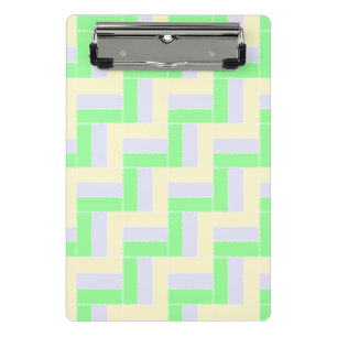 Pastel Rectangles Pattern White Dashed Lines Mini Clipboard
