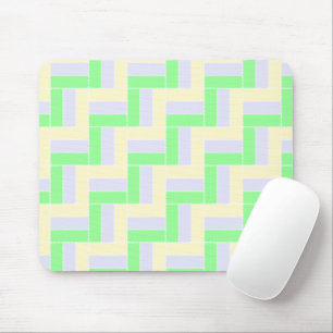Pastel Rectangles Pattern White Dashed Lines Mouse Pad