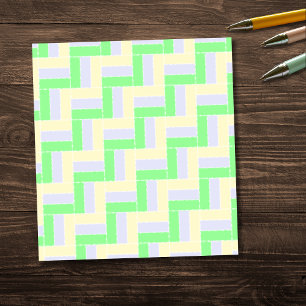 Pastel Rectangles Pattern White Dashed Lines Notepad