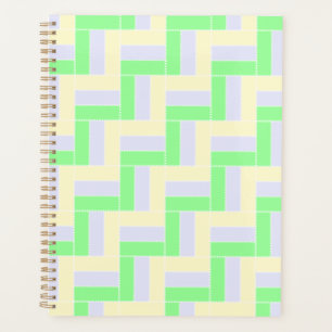 Pastel Rectangles Pattern White Dashed Lines Planner