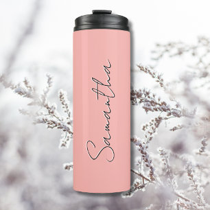Pastel Red Black Elegant Minimal Customised Thermal Tumbler