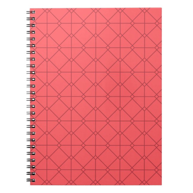 Pastel red, cool, trendy, decorative illustration notebook (Front)