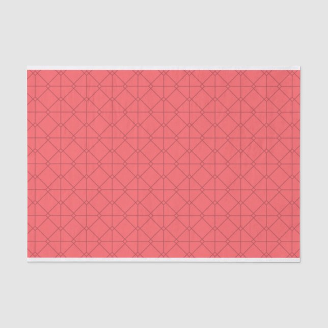 Pastel red, cool, trendy, decorative illustration tissue paper (Front)