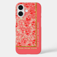 Pastel Red Flower Blossoms on Cream - Personalised
