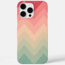 Pastel Red Pink Turquoise Ombre Chevron Pattern