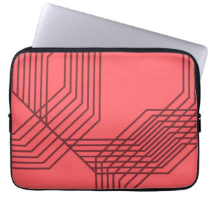 Pastel Red, simple, modern, geometric design Laptop Sleeve