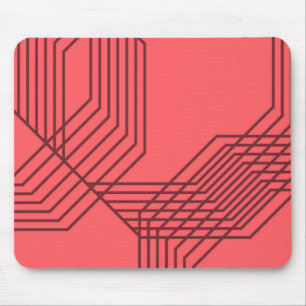 Pastel Red, simple, modern, geometric design Mouse Pad