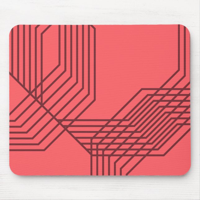 Pastel Red, simple, modern, geometric design Mouse Pad (Front)