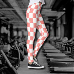 Pastel Red White Chequered Chequerboard Vintage Leggings<br><div class="desc">Pastel Red and White Chequered Chequerboard Vintage.</div>