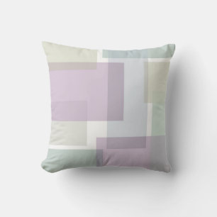Pastel Retro Blocks Lavender Green Blue Cushion