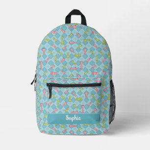 Pastel Retro Chess Board Printed Backpack