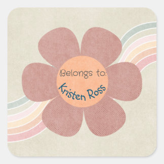 Pastel Retro Daisies & Rainbows belongs to Sticker