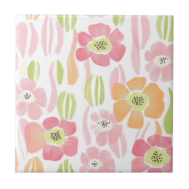 Pastel Retro Floral (1) Tile (Front)