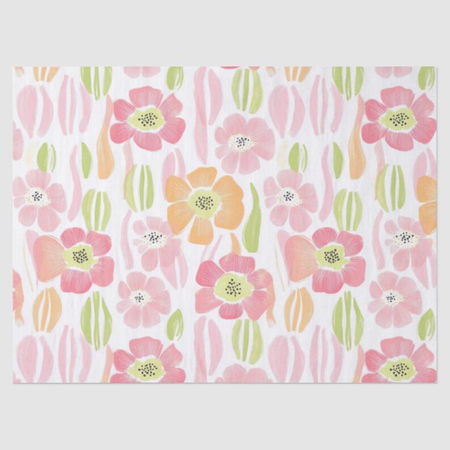 Pastel Retro Floral (1) Tissue Paper (Front)