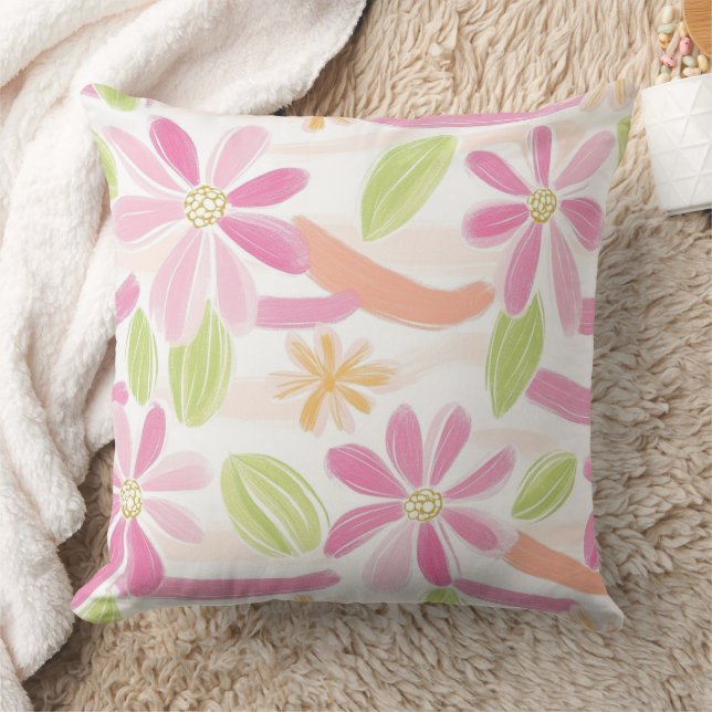 Pastel Retro Floral (2) Cushion (Blanket)