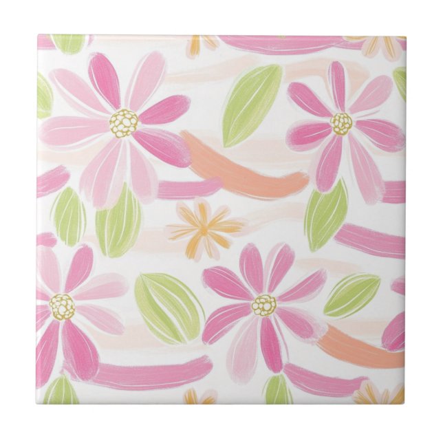 Pastel Retro Floral (2) Tile (Front)