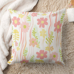 Pastel Retro Floral (3) Cushion