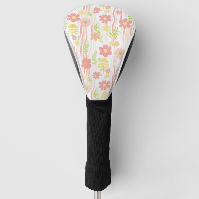 Pastel Retro Floral (3) Golf Head Cover (Front)