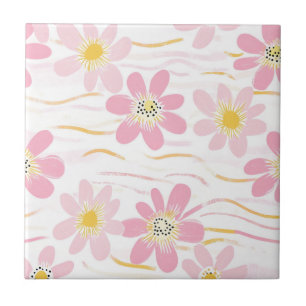 Pastel Retro Floral (4) Tile