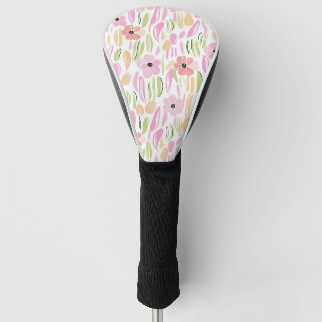 Pastel Retro Floral (5) Golf Head Cover (Front)
