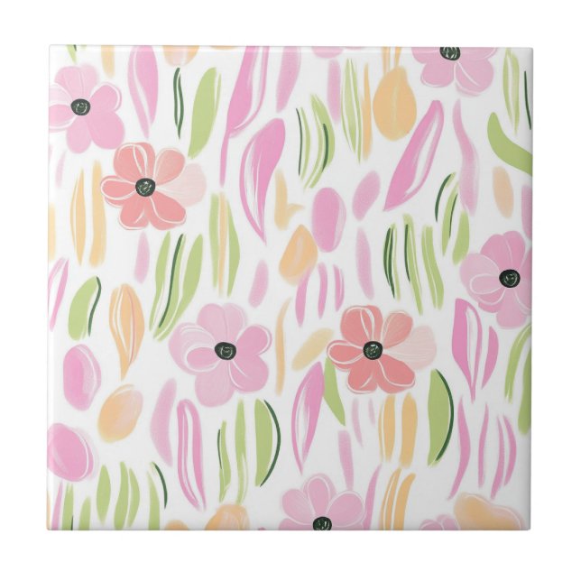 Pastel Retro Floral (5) Tile (Front)