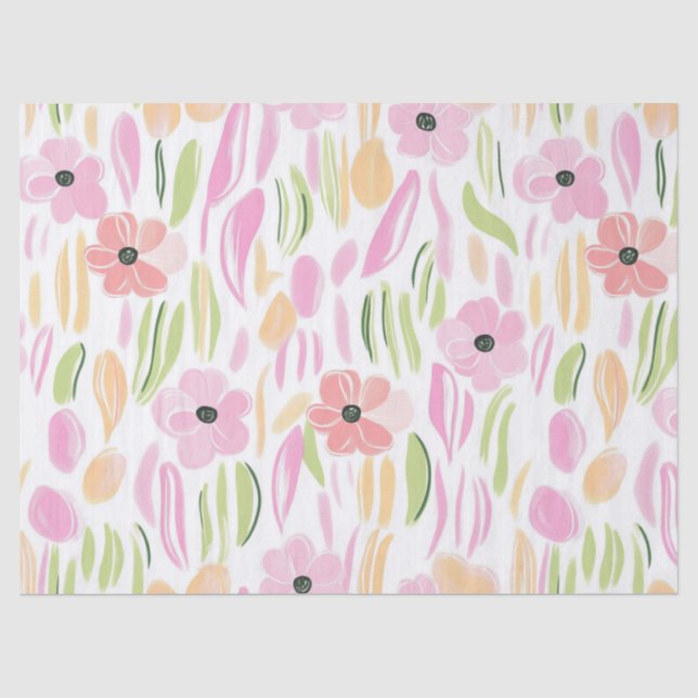 Pastel Retro Floral (5) Tissue Paper (Front)