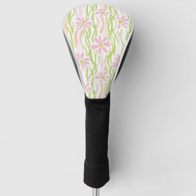 Pastel Retro Floral (8) Golf Head Cover (Front)