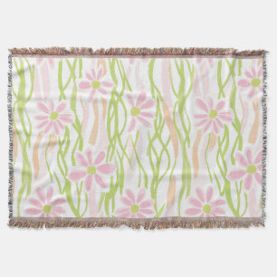 Pastel Retro Floral (8) Throw Blanket