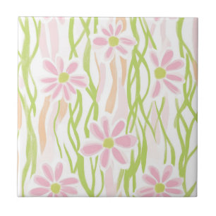 Pastel Retro Floral (8) Tile