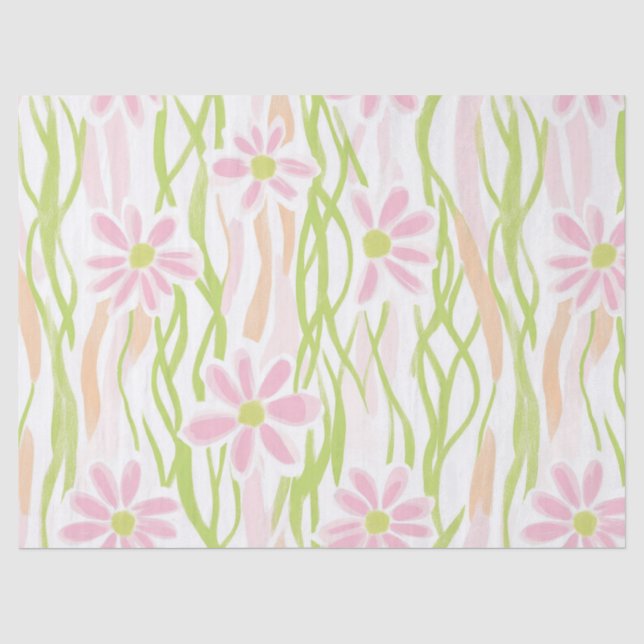 Pastel Retro Floral (8) Tissue Paper (Front)