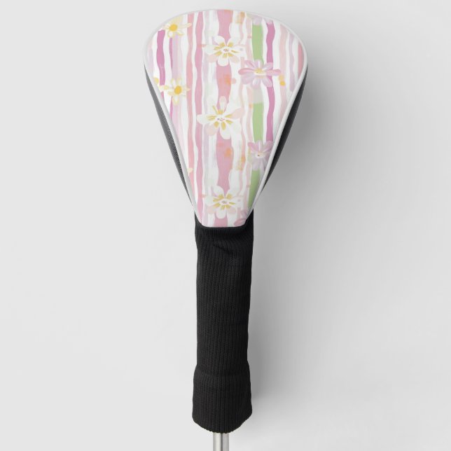 Pastel Retro Floral (9) Golf Head Cover (Front)