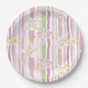 Pastel Retro Floral (9) Paper Plate
